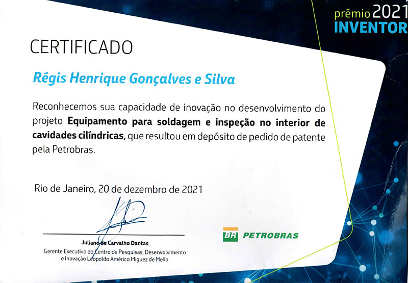 2021 Premio Inventor Petrobras    certificado